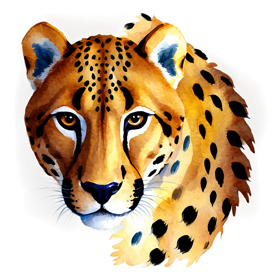 Watercolor Cheetah Painting Png Cnj67