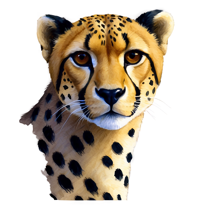 Watercolor Cheetah Painting Png Wkv