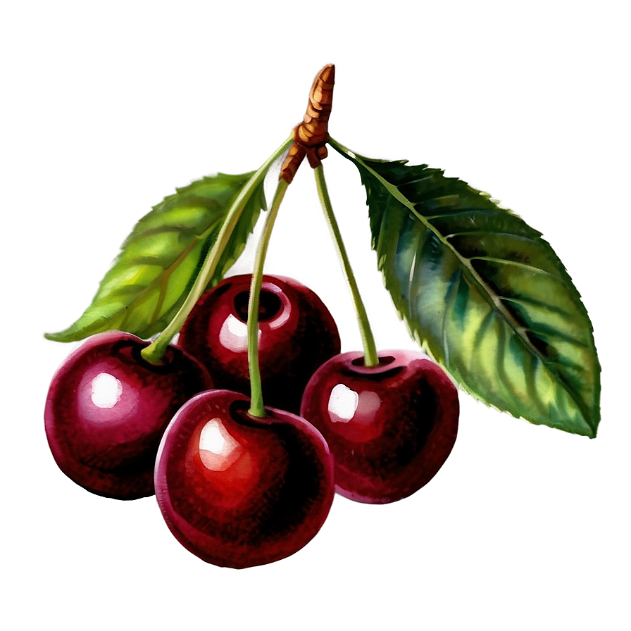 Watercolor Cherries PNG 26 PNG with transparent background