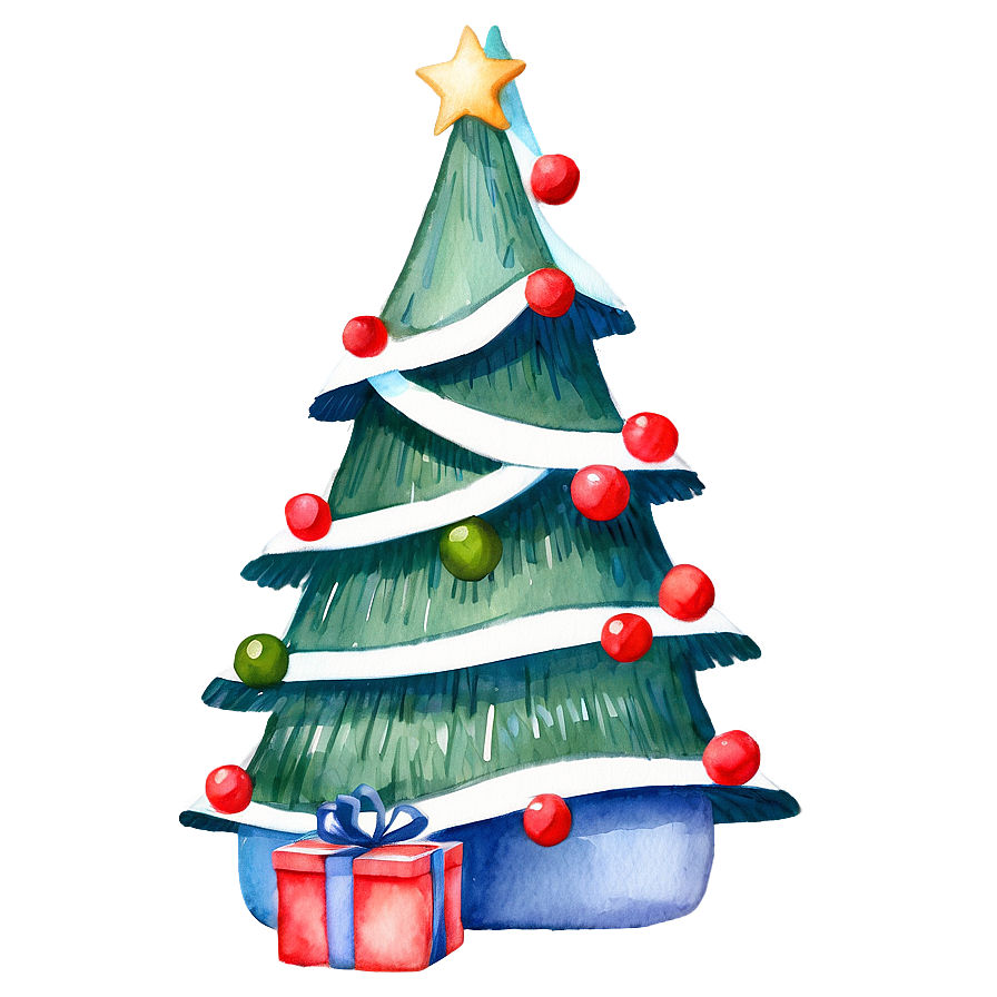 Watercolor Christmas Decor Png 72