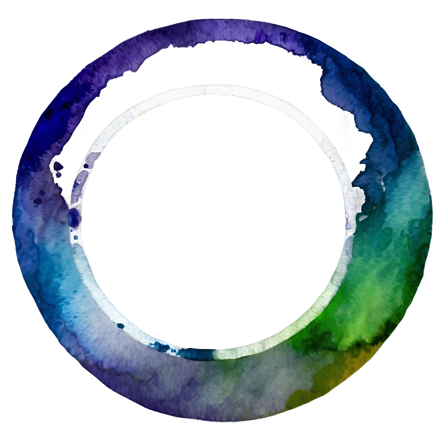 Watercolor Circle Frame Png Qni