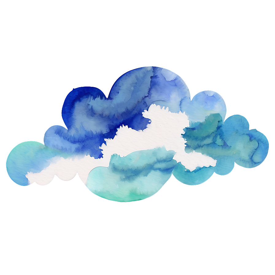 Watercolor Cloud Scene Png 04302024