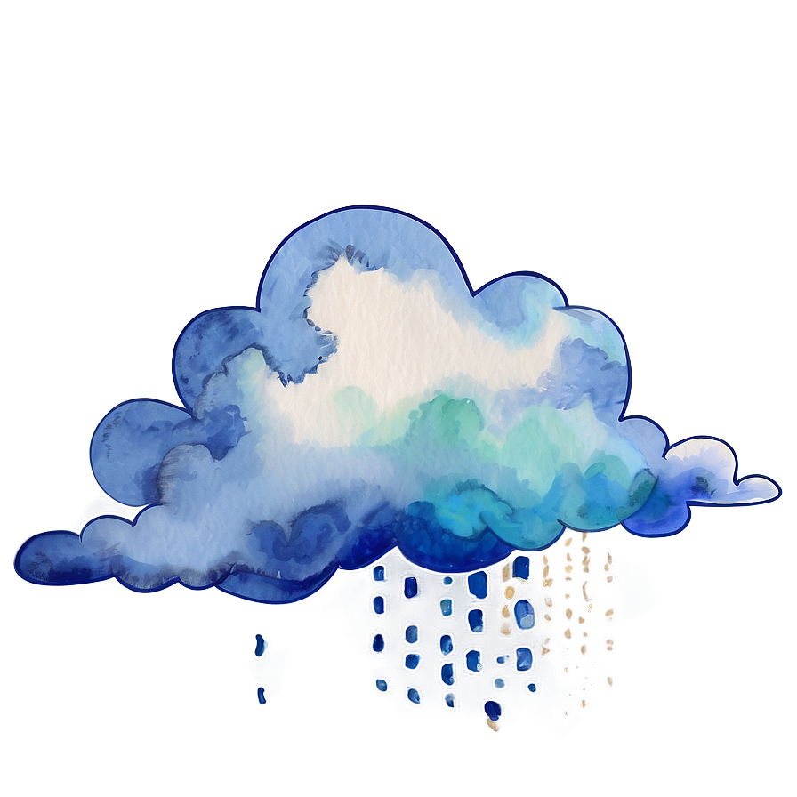 Watercolor Cloud Scene Png Hbv