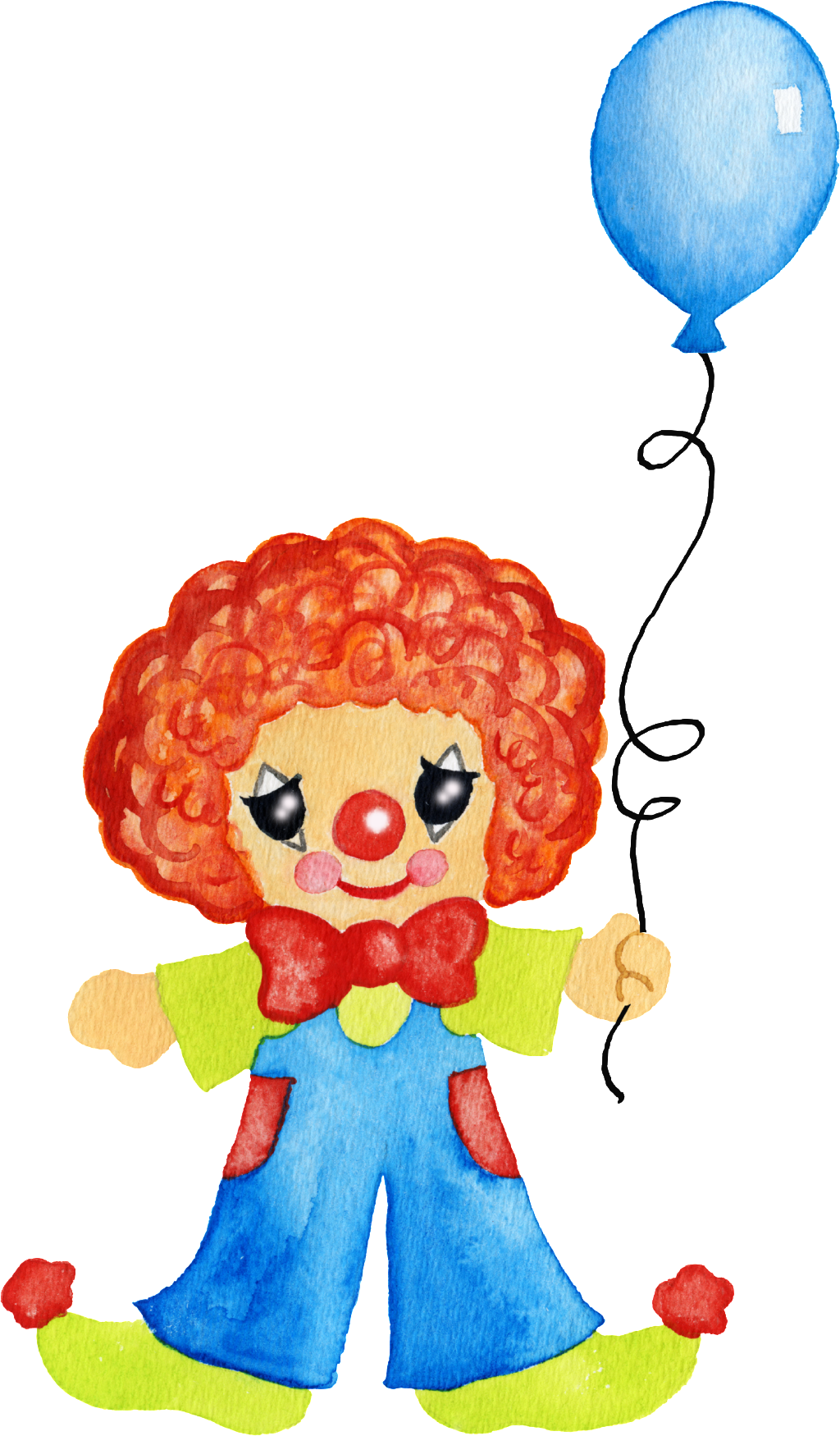 Watercolor Clownwith Balloon