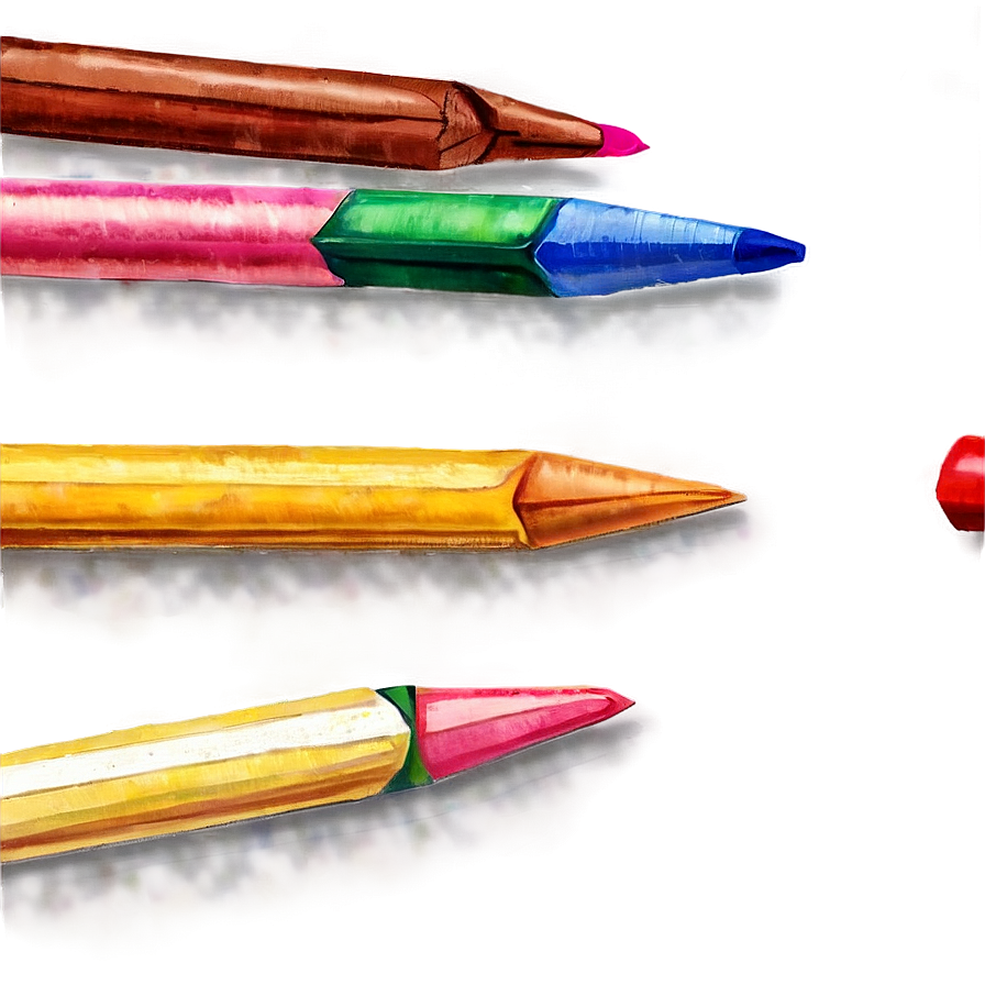 Watercolor Crayons Png 05252024