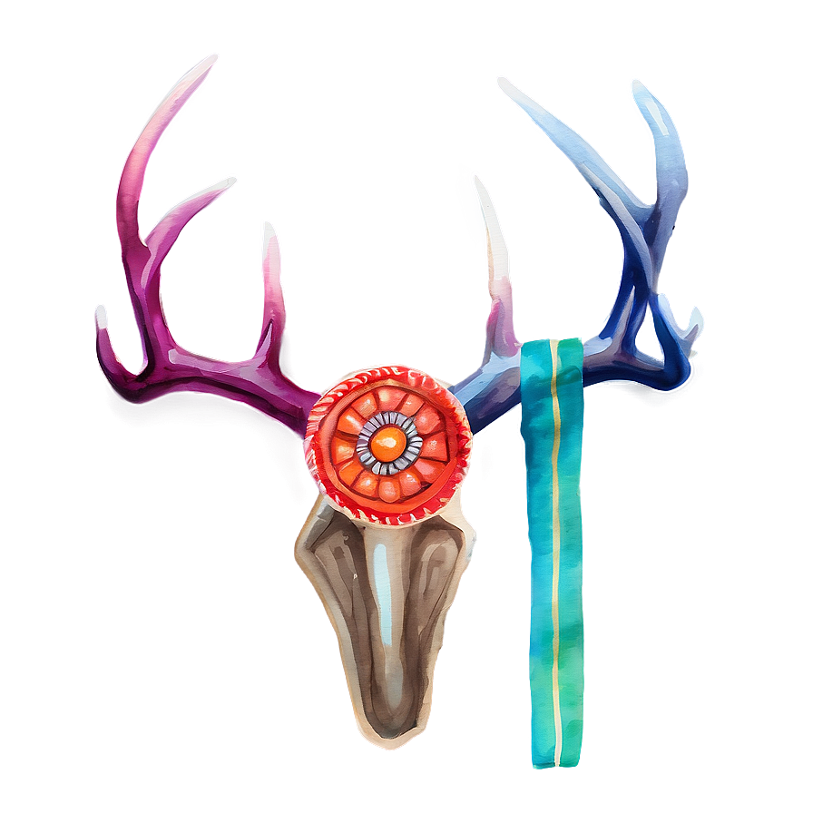 Watercolor Deer Antler Png Erm