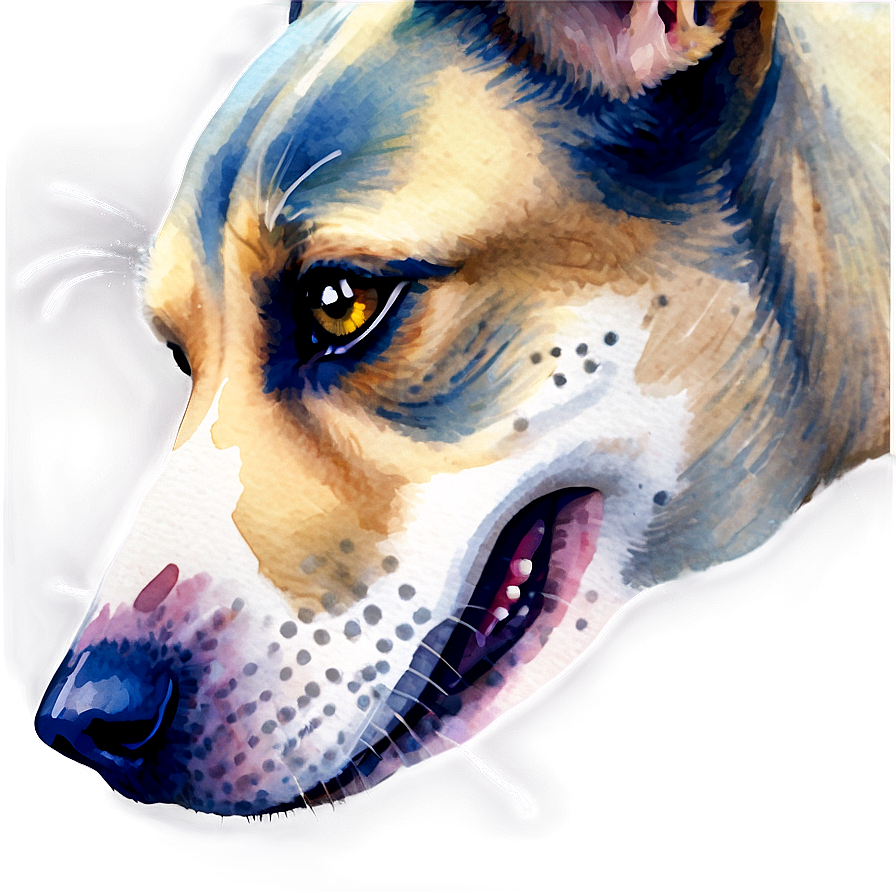 Watercolor Dog Face Painting Png Cqn97