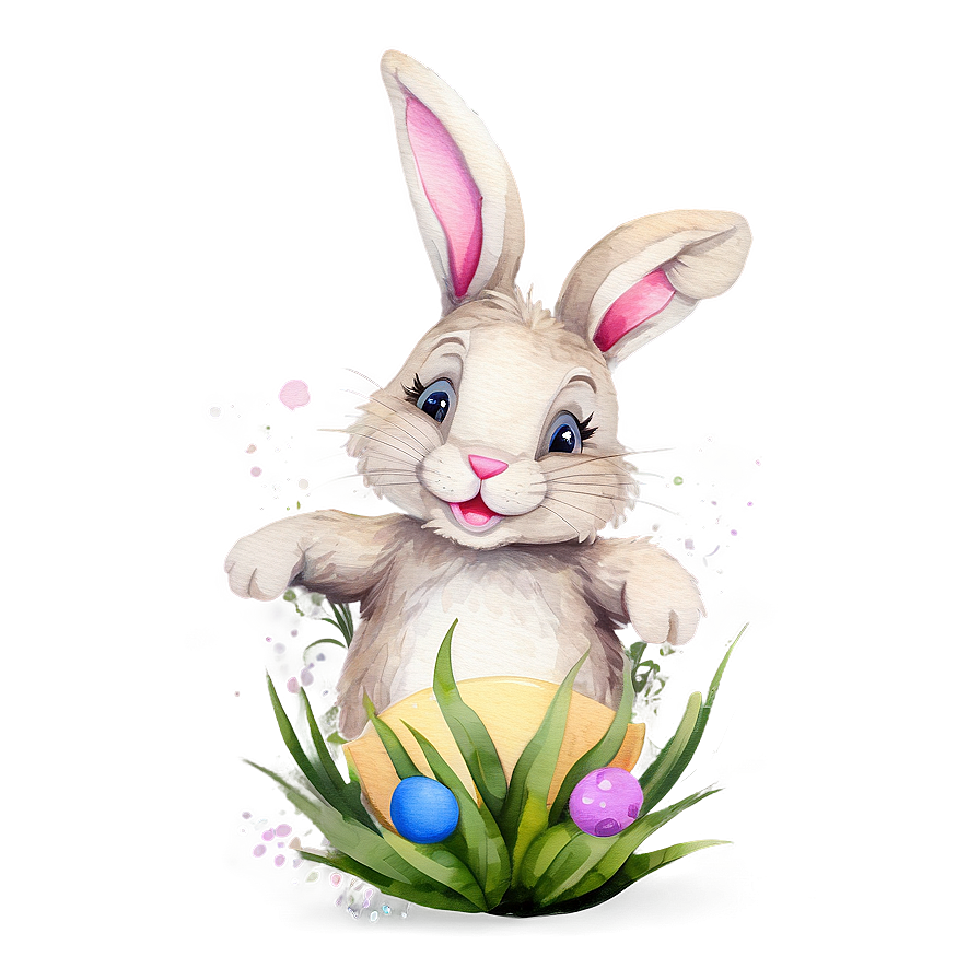 Watercolor Easter Bunny Png Bim