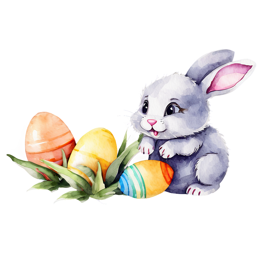 Watercolor Easter Bunny Png Nbe