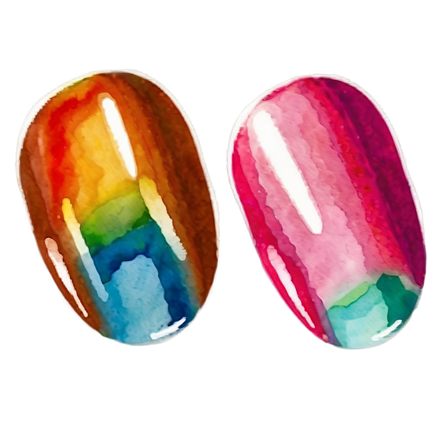 Watercolor Effect Single Acrylic Nail Png Etc