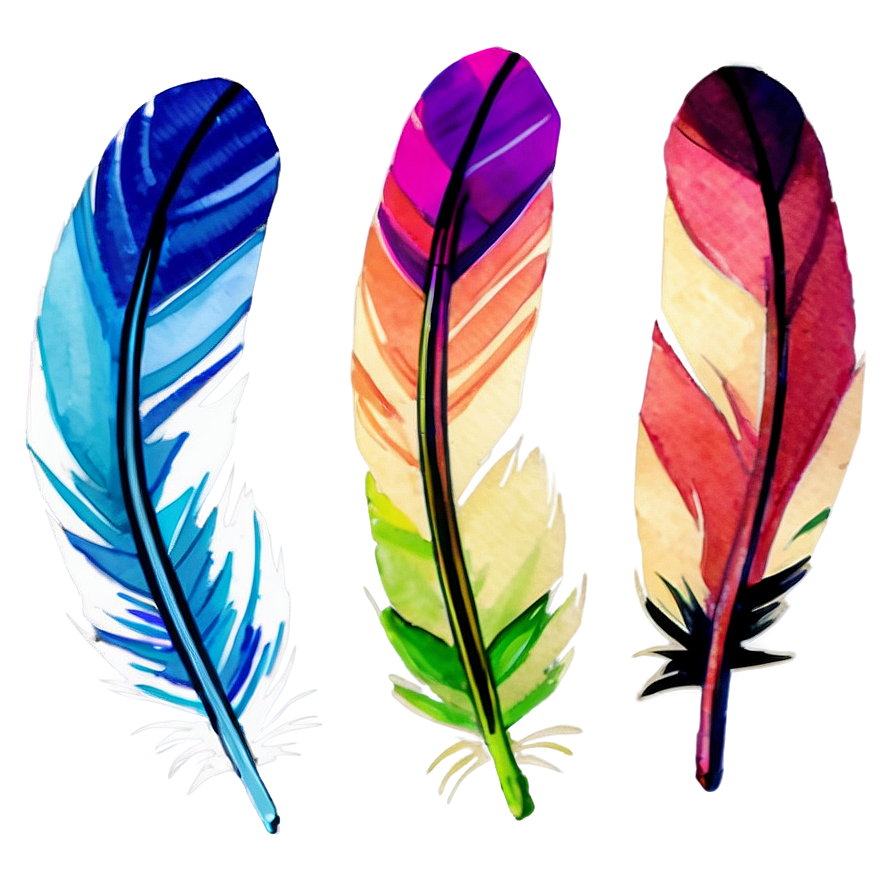 Watercolor Feather Art Png Xda21