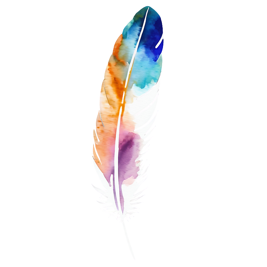 Watercolor Feather Quill Png 06122024