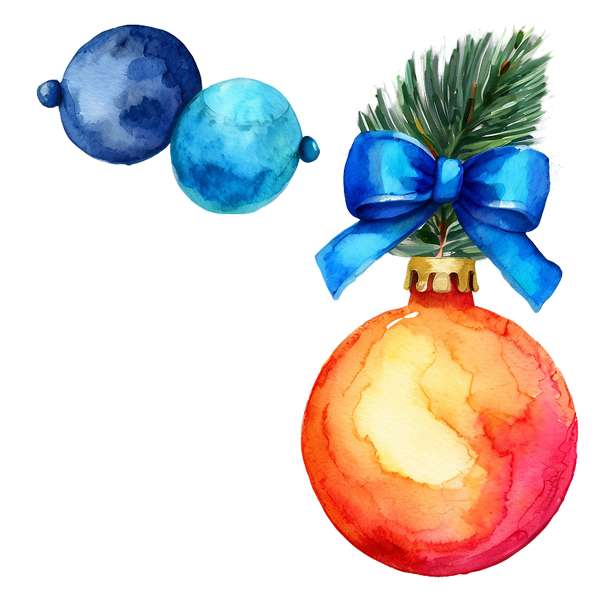 Watercolor Festive Decorations Png Gfe