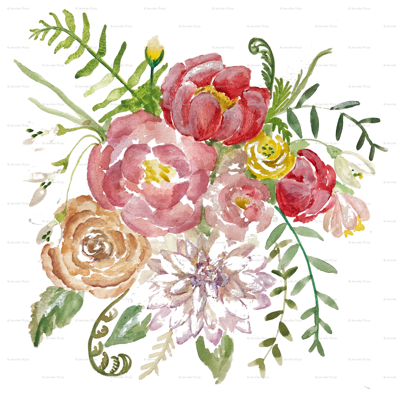 Watercolor_ Floral_ Arrangement_ Artwork