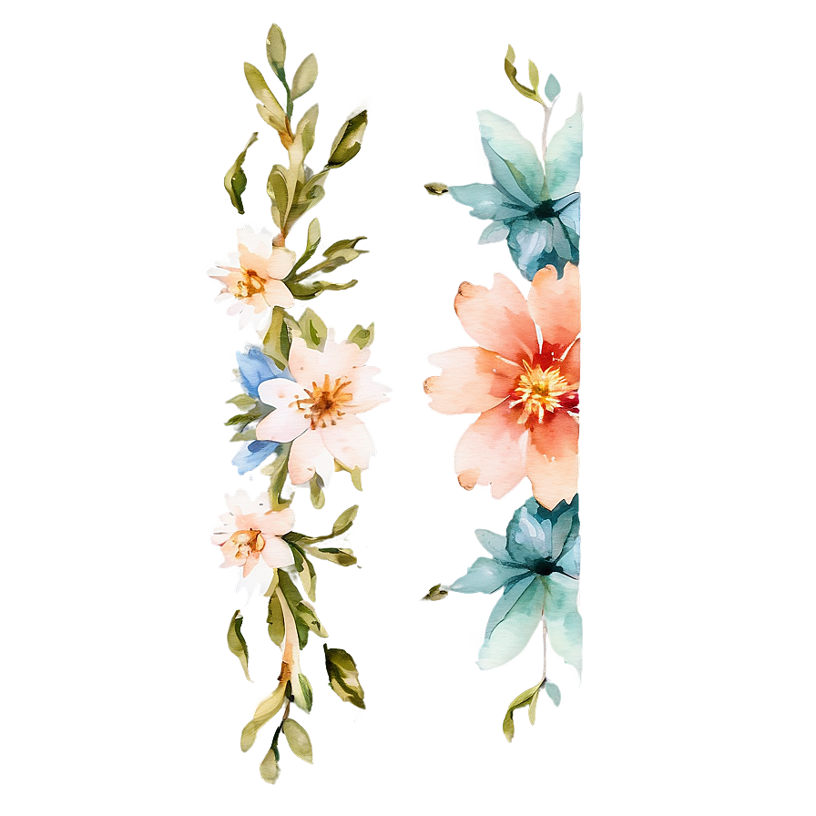 Watercolor Floral Borders Png Gwf35