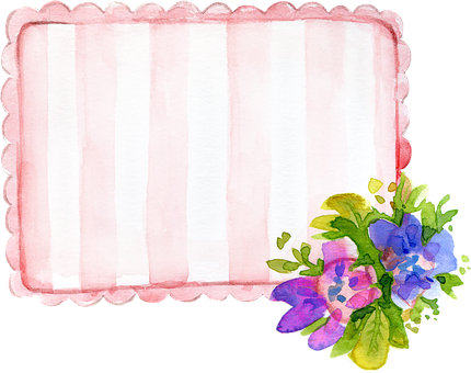 Watercolor Floral Frame Background PNG with transparent background