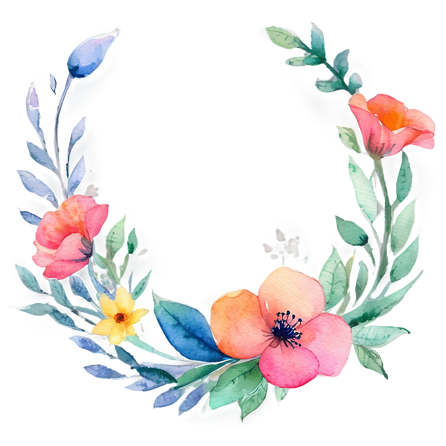 Watercolor Floral Frame PNG 05252024 PNG with transparent background