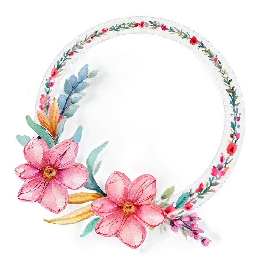 Watercolor Floral Frame PNG 25 PNG with transparent background