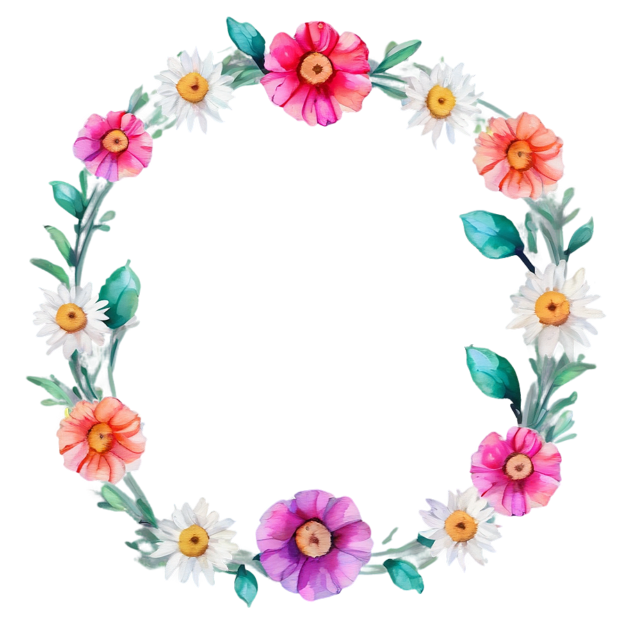 Watercolor Floral Frame PNG tkd91 PNG with transparent background