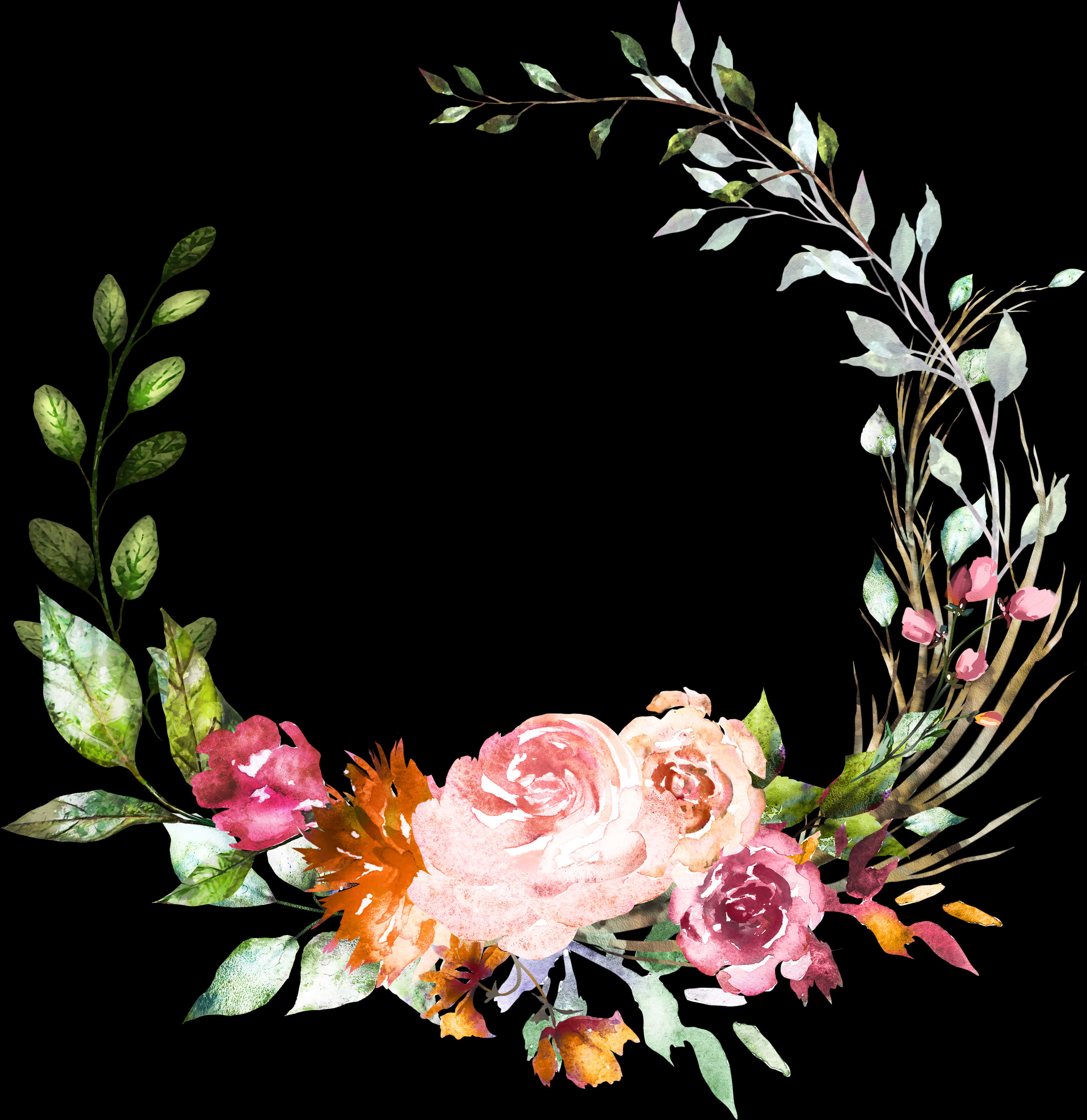 Watercolor_ Floral_ Wreath_ Artwork