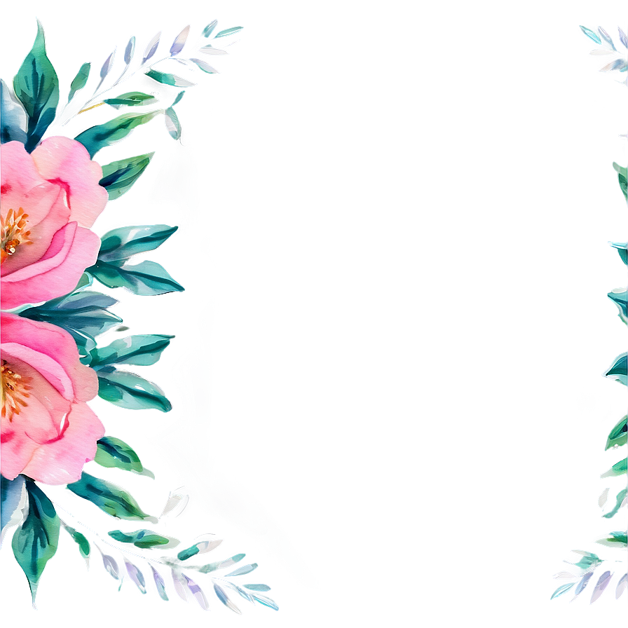 Watercolor Flower Border PNG ajk70 PNG image with a transparent background, free high-resolution download