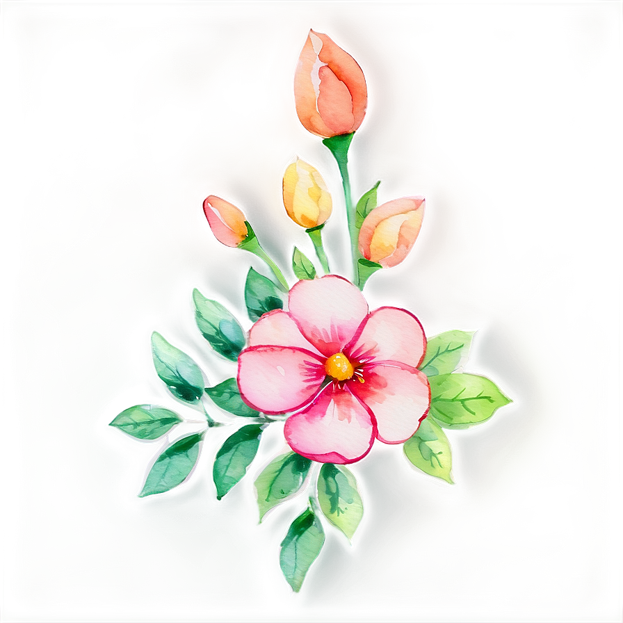 Watercolor Flower Border PNG gfg PNG image with a transparent background, free high-resolution download