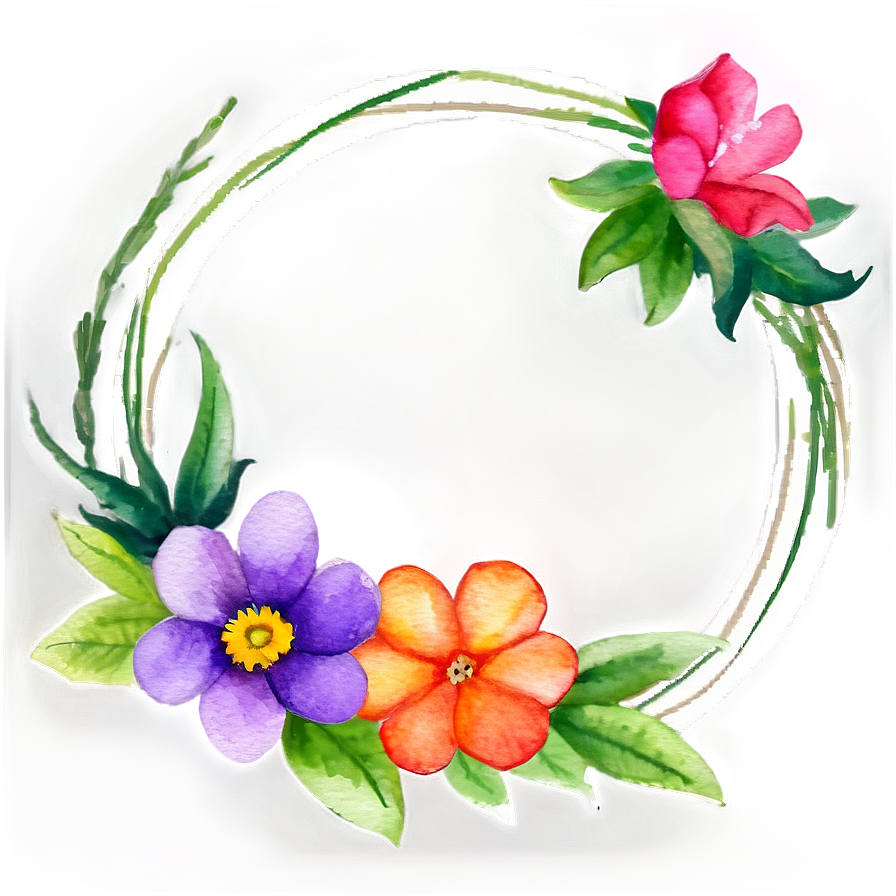 Watercolor Flower Circle Png Evu19