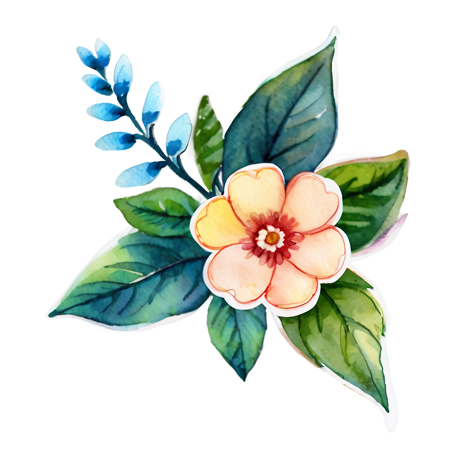 Watercolor Flower Stickers Png Uty