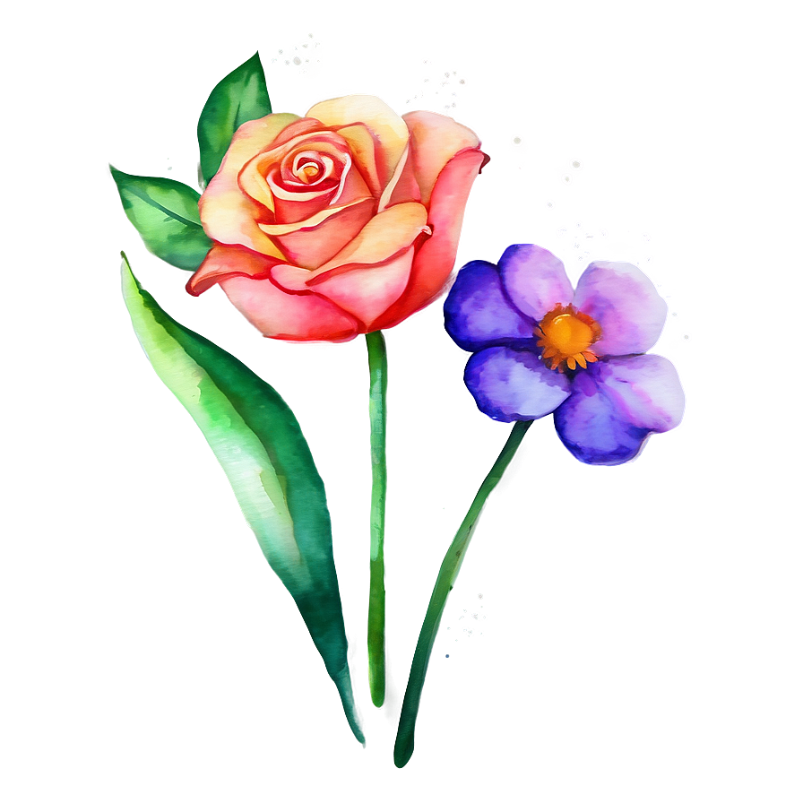 Watercolor Flowers Art PNG 05252024 PNG with transparent background