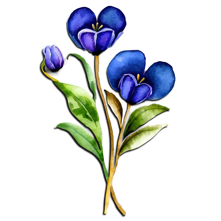 Watercolor Flowers Art PNG kao79 PNG with transparent background