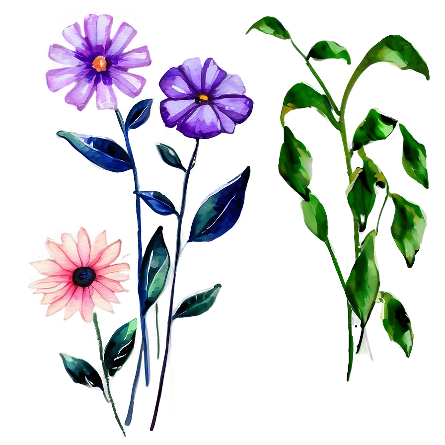 Watercolor Flowers Art Png Ujo