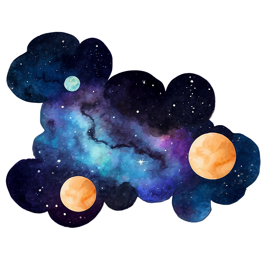 Watercolor Galaxy Sky Png 78