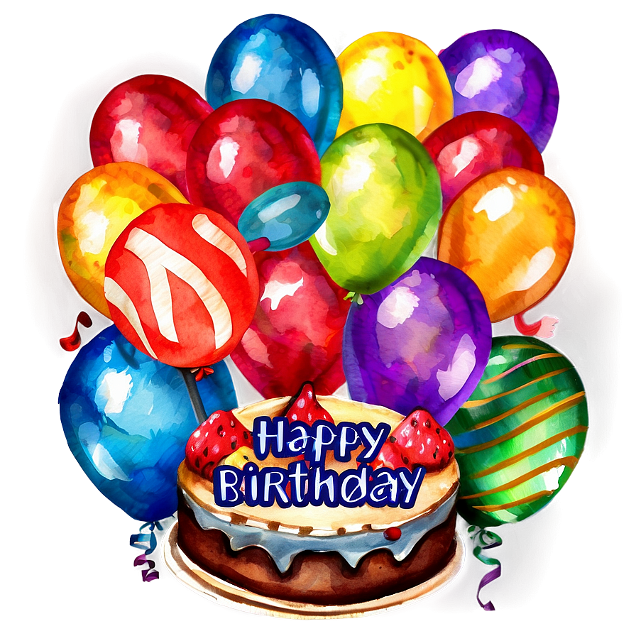 Watercolor Happy Birthday PNG 05032024 PNG with transparent background