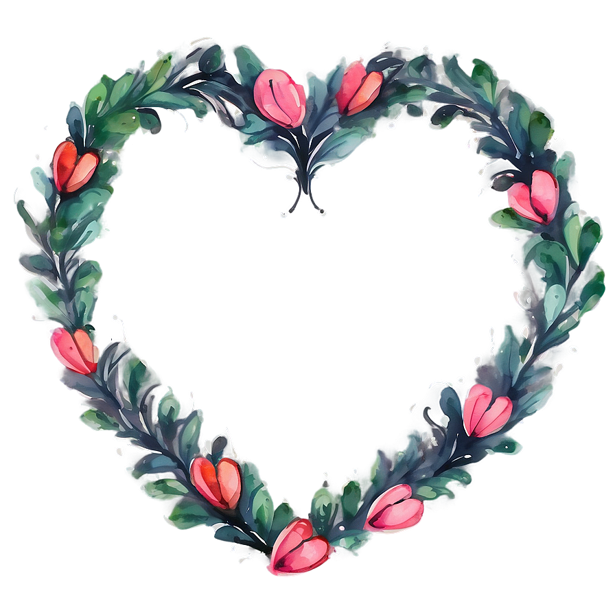 Watercolor Heart Frame Png Uul43