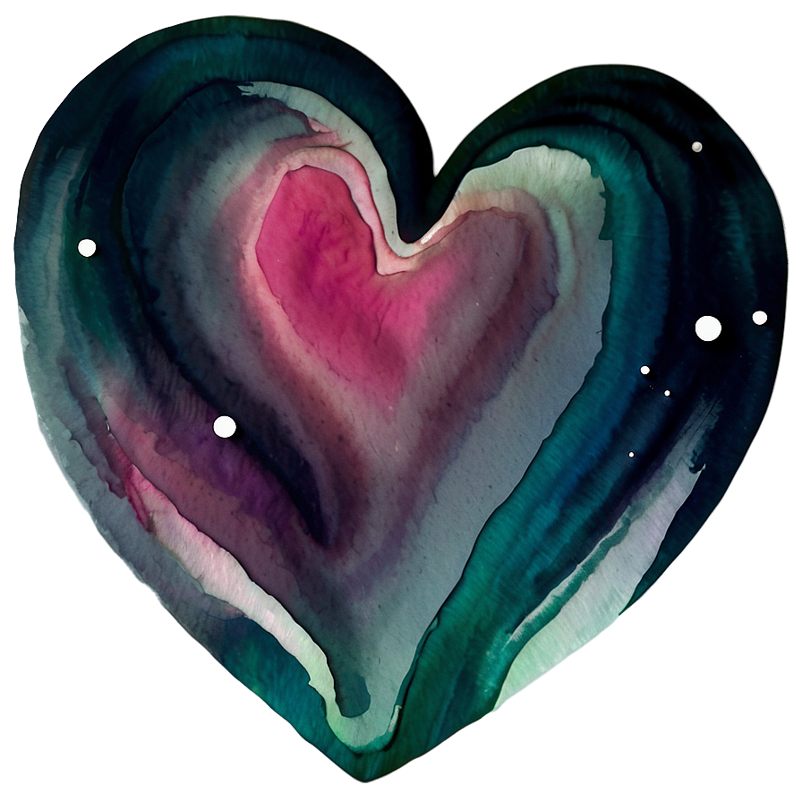 Watercolor Heart Print PNG 05252024 PNG image with a transparent background, free high-resolution download
