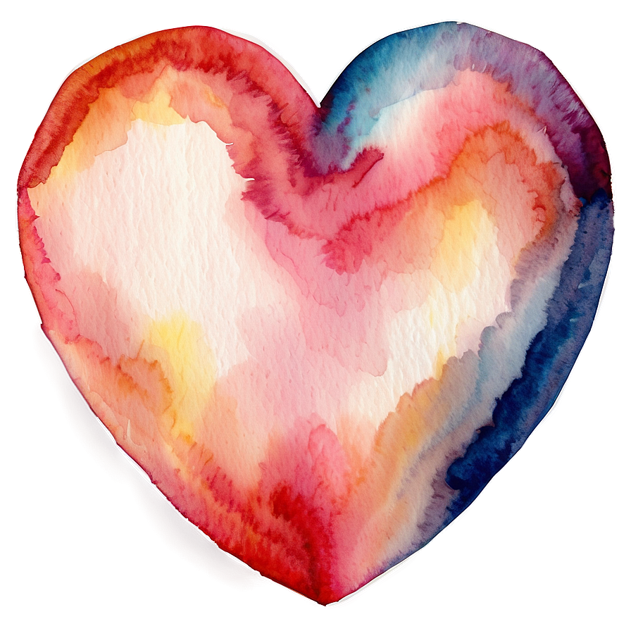 Watercolor Heart Print PNG 78 PNG image with a transparent background, free high-resolution download