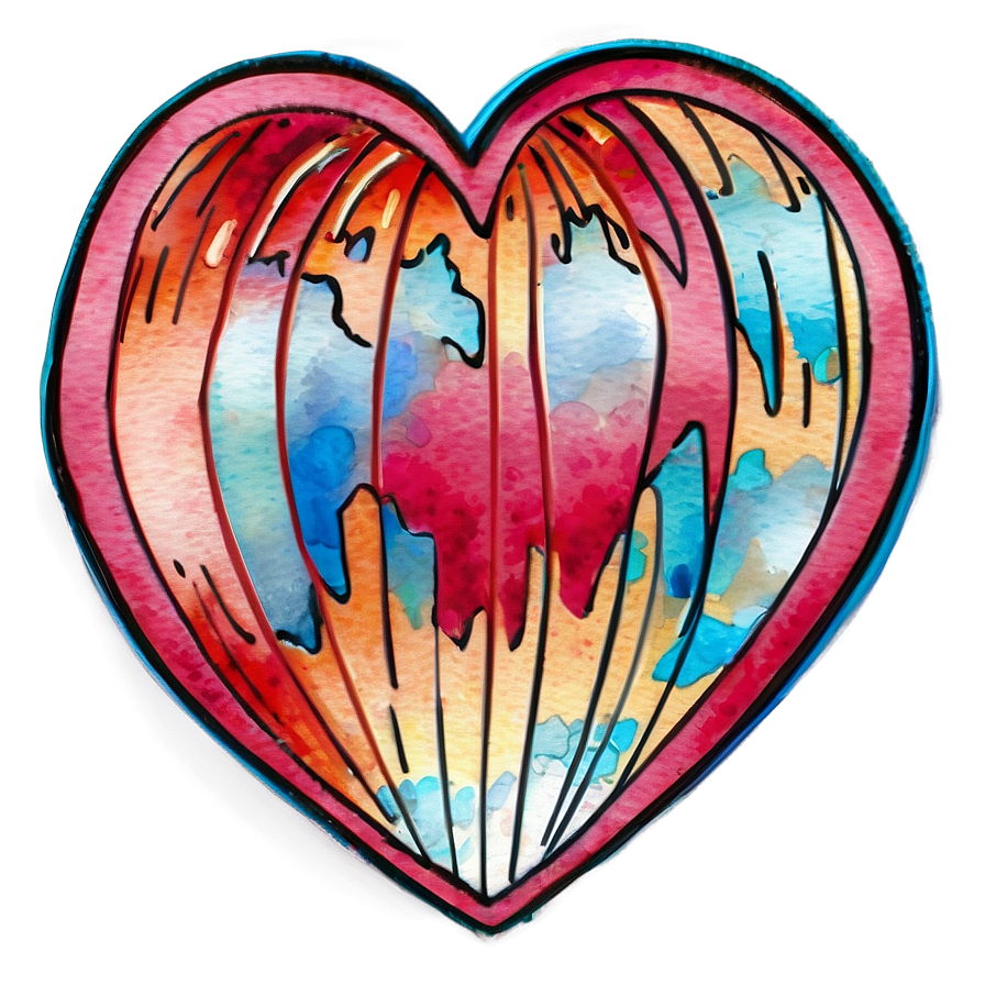 Watercolor Heart Vector Png 12