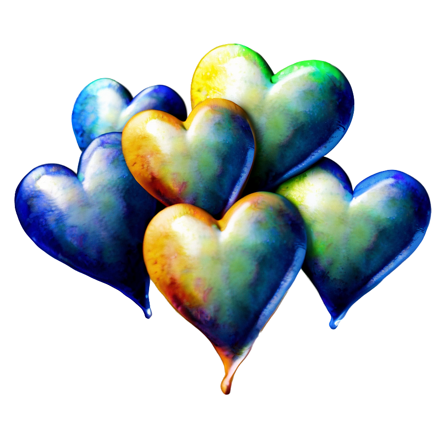 Watercolor Hearts Png Yaw76