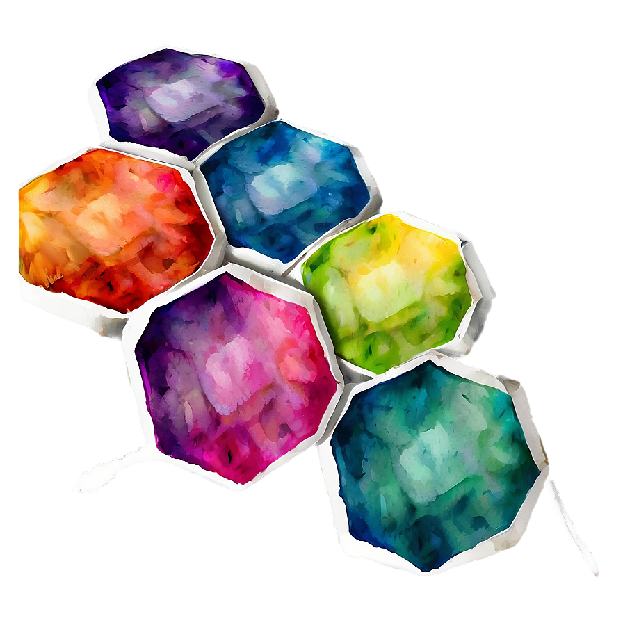 Watercolor Hexagon Pattern Png Xnq32