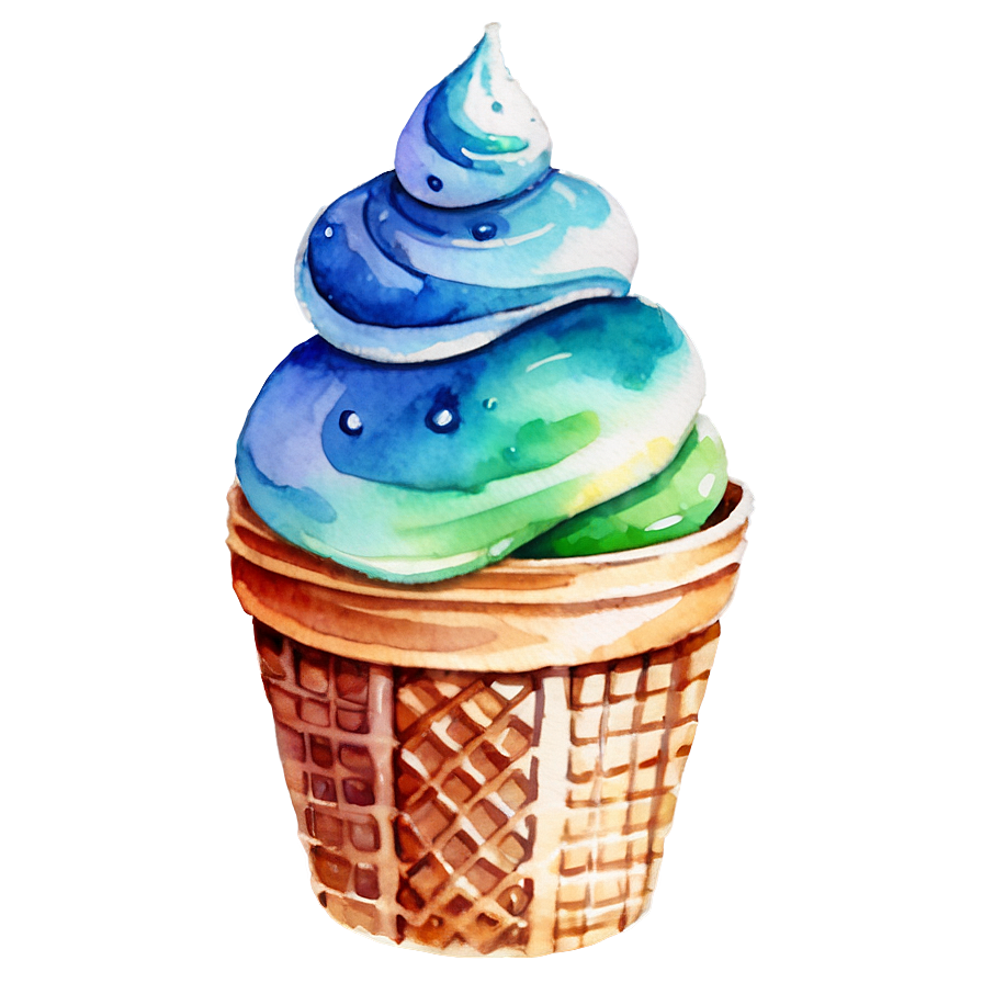 Watercolor Ice Cream Cone Png Txh