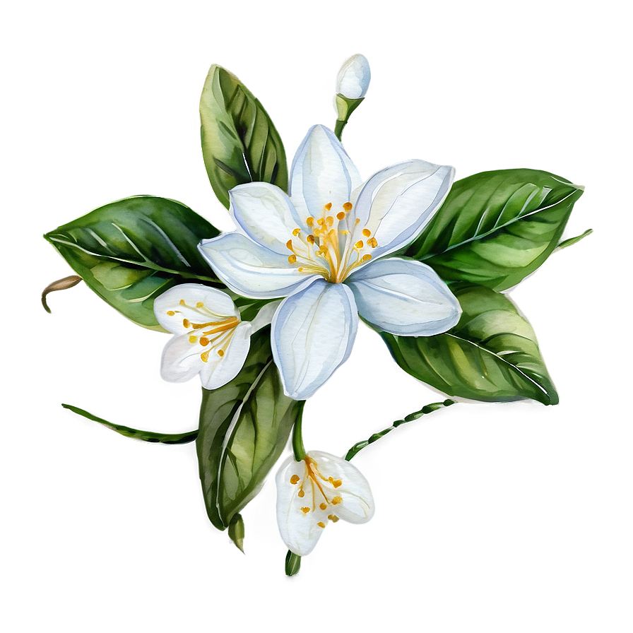 Watercolor Jasmine Flowers Png 05252024