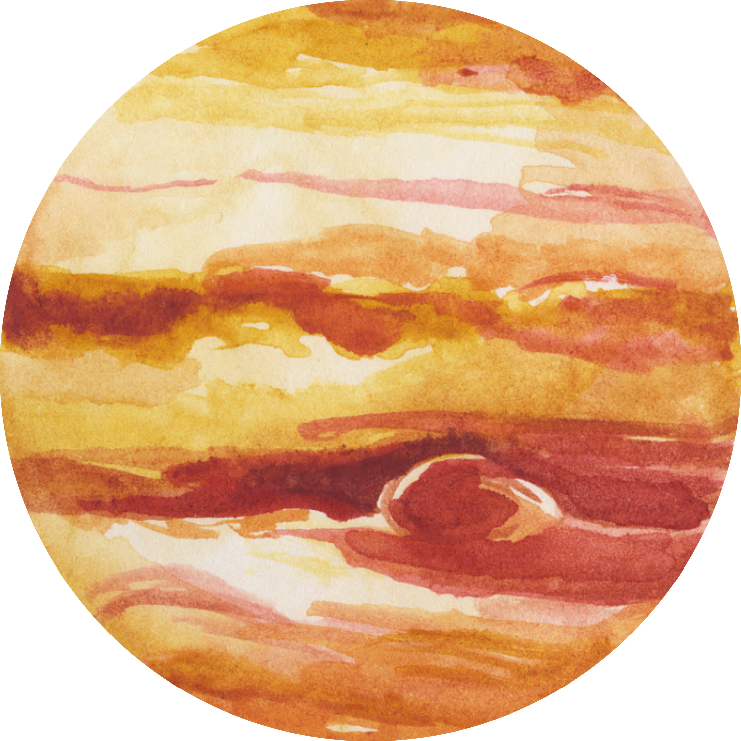 Watercolor Jupiter Artwork PNG with transparent background