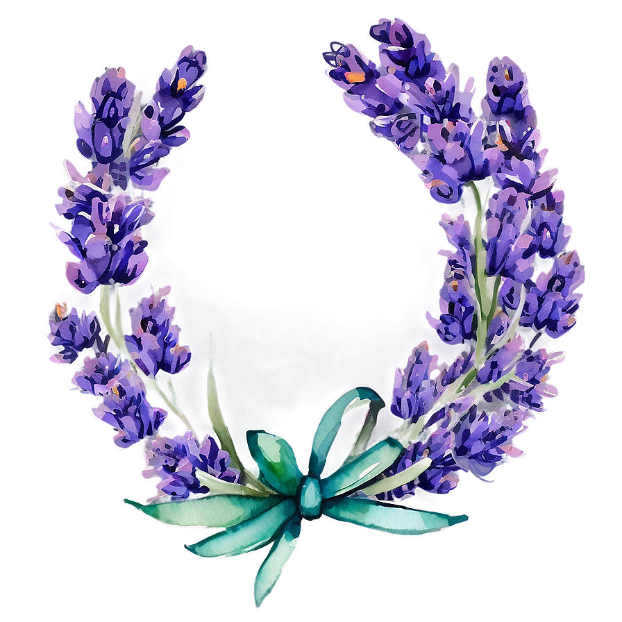 Watercolor Lavender Wreath Png Pva80