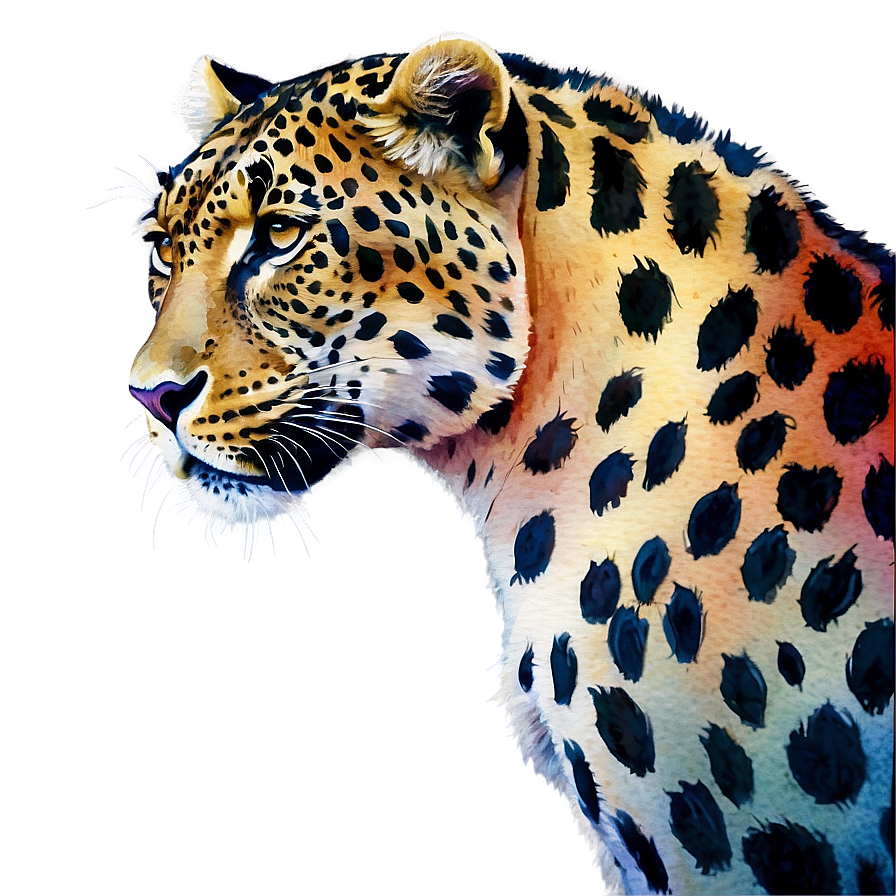 Watercolor Leopard Artwork Png Naw