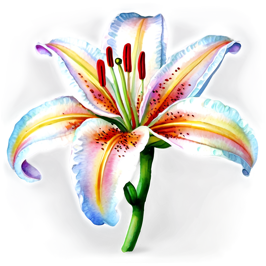 Watercolor Lily Illustration Png Qbp