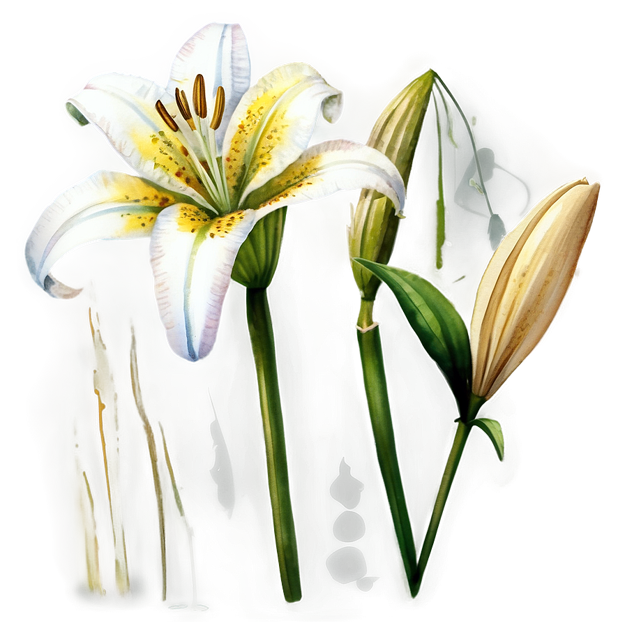 Watercolor Lily Illustration Png Ttv96