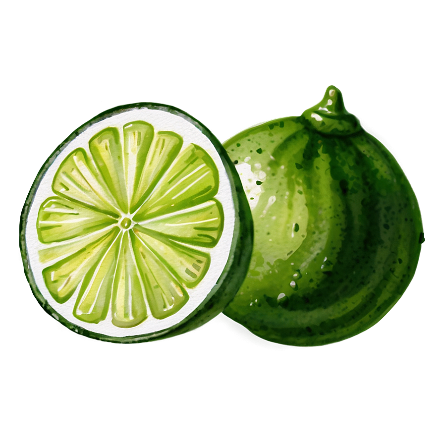 Watercolor Lime Slice Png Wto59