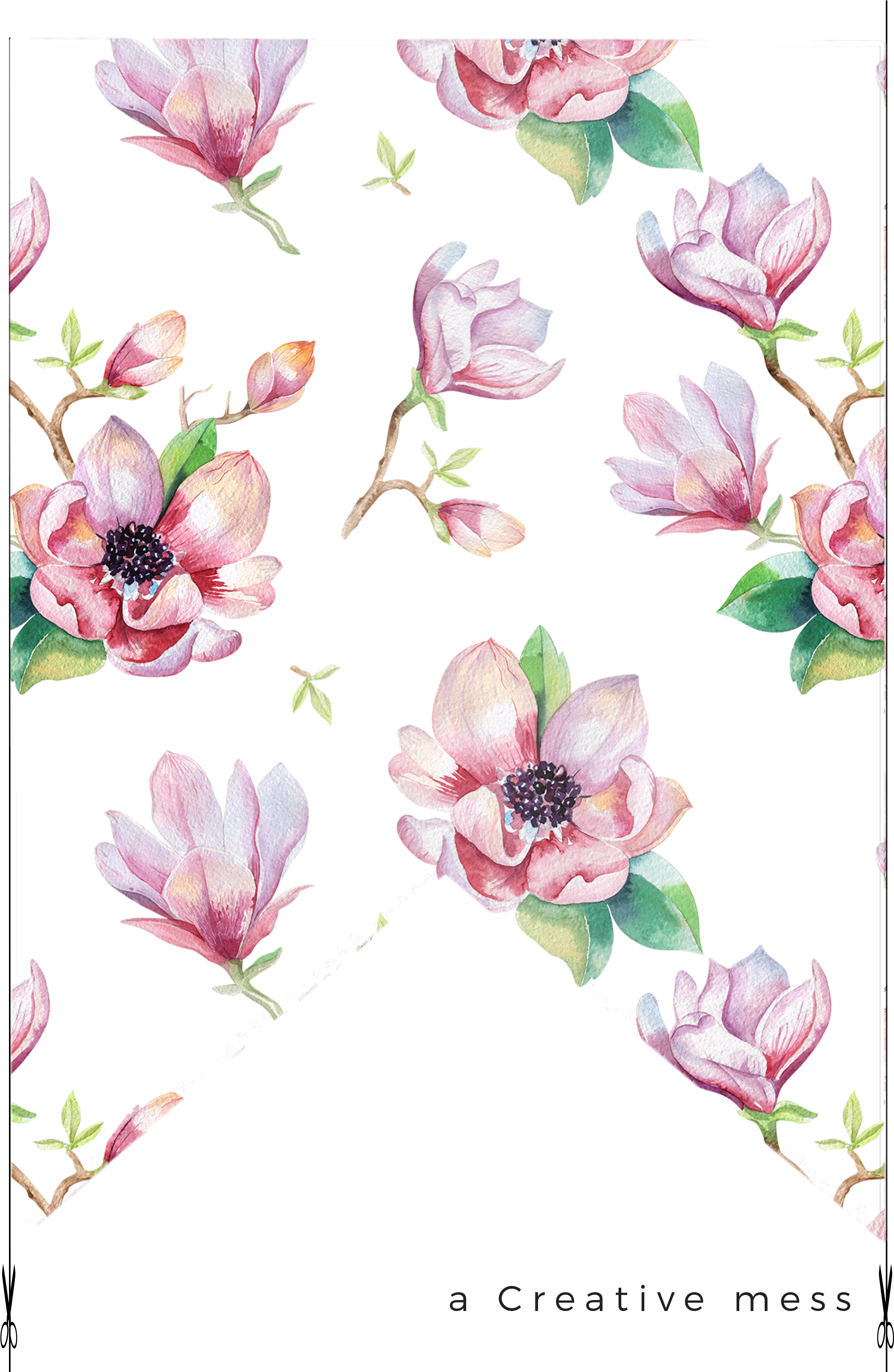 Transparent Magnolia Png - Flower Bunting Template Free, Png Download PNG with transparent background
