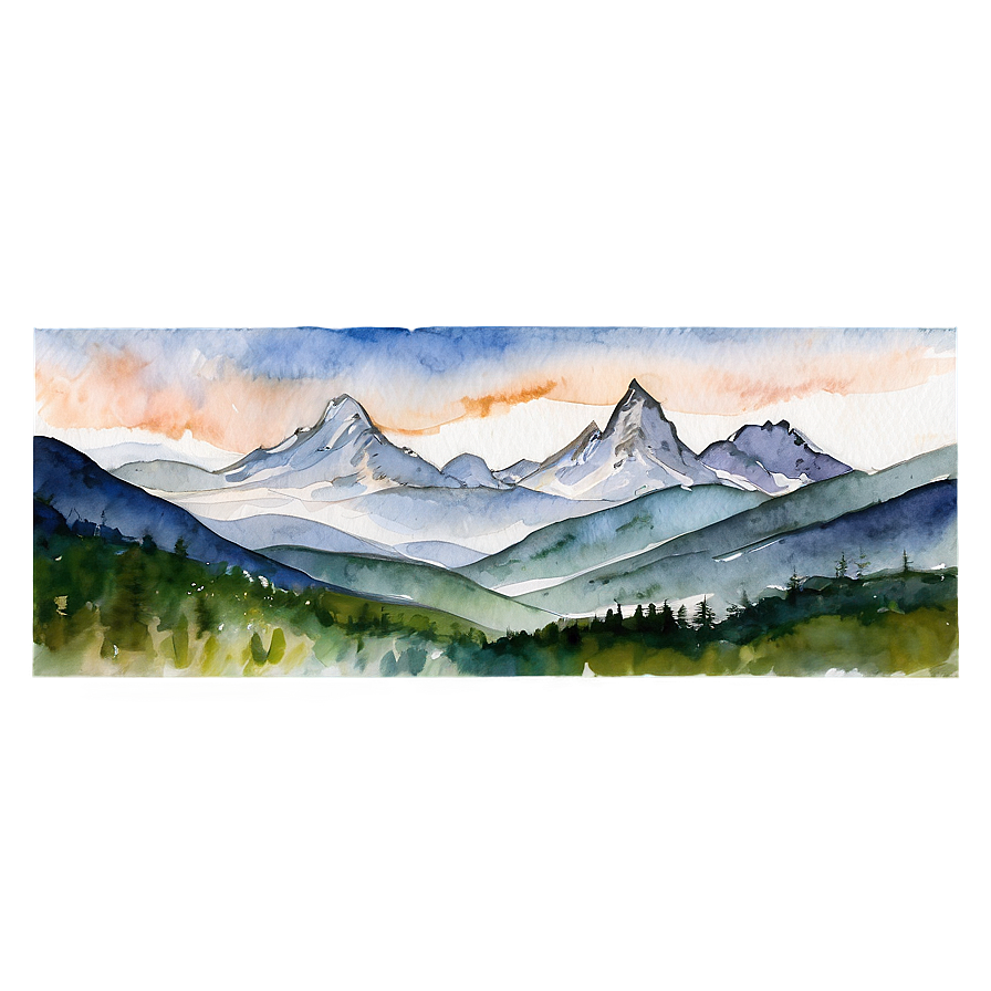 Watercolor Mountain Range Png Lyv46