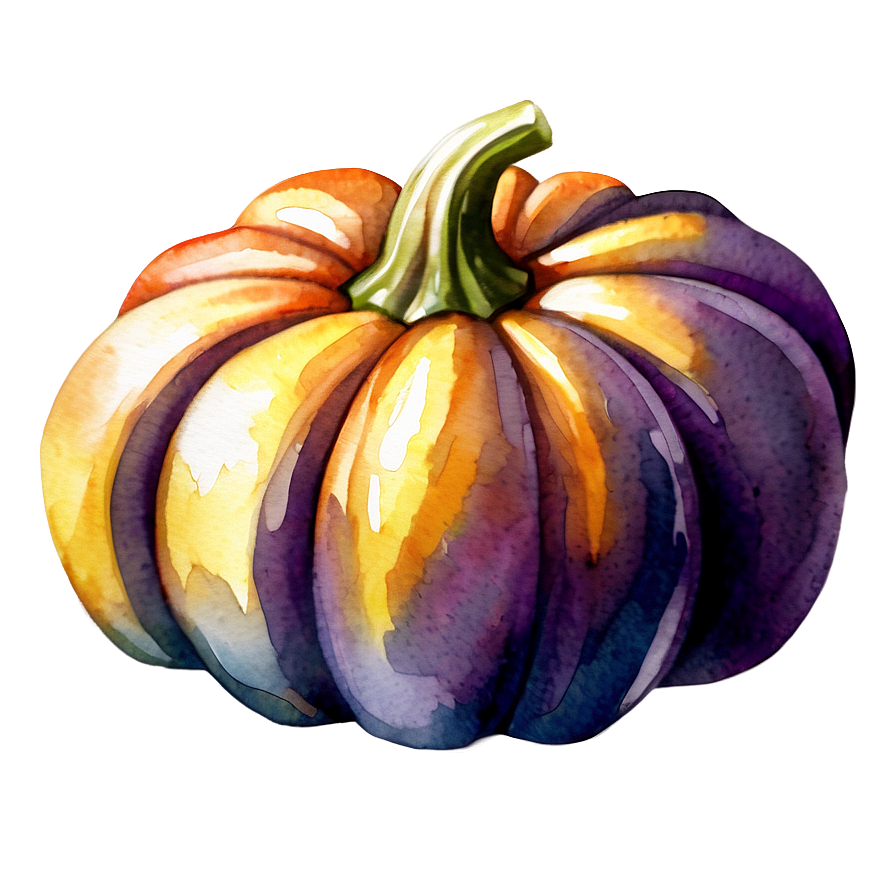 Watercolor Painted Pumpkin Png 42